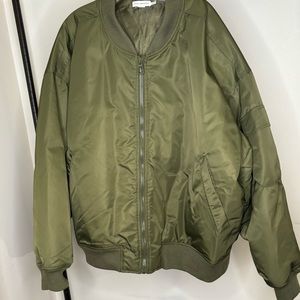 Good American Green Bomber Jacket
